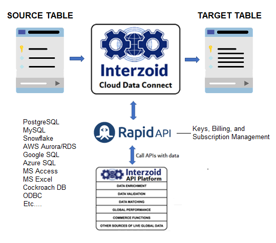 Interzoid Cloud Data Connect with RapidAPI to Find Matching Company Names in Cloud Databases