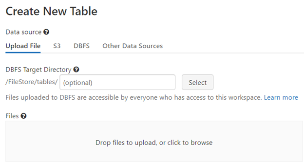 Create a new table within Databricks